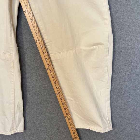 Nili Lotan Shon Denim Barrel Leg Tapered Crop Jean Pant - Size 29 Cream - Picture 8 of 16